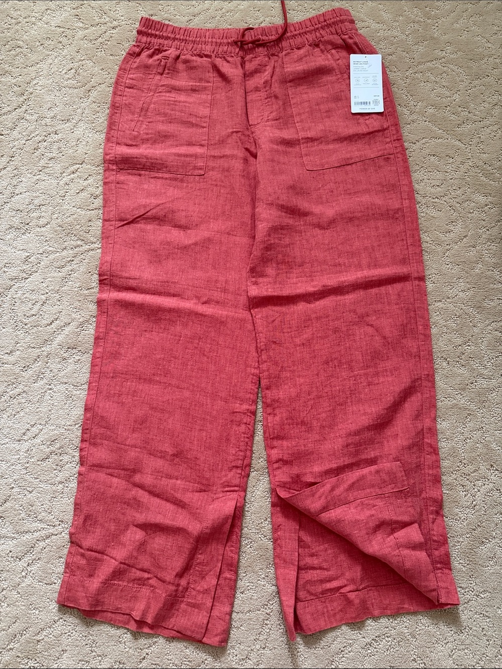 Rust Orange Retreat Linen Wide Leg Pant